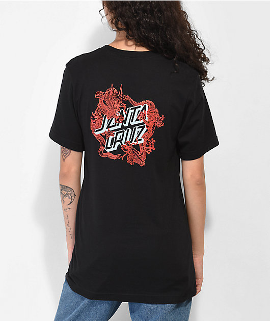 Santa Cruz Dragon Dot Black T-Shirt | Zumiez