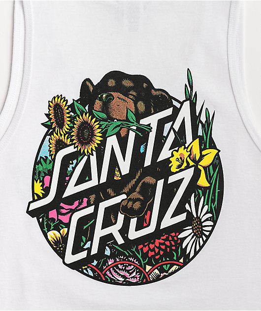 Santa Cruz Dressen Pup Dot White Tank Top