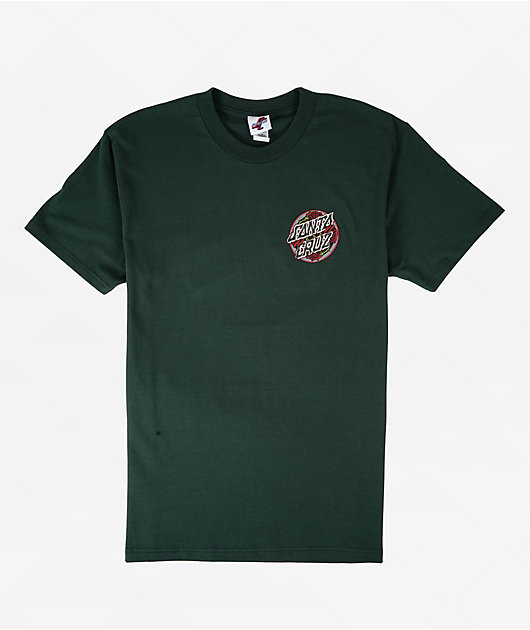 Santa Cruz Dressen Roses Dot Dark Green T-Shirt