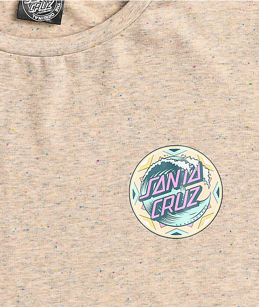 Santa Cruz Fiesta Wave Dot Beige Long Sleeve T-Shirt