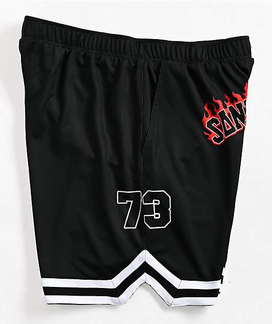 Santa Cruz Flamed Collegiate Black Mesh Shorts | Zumiez
