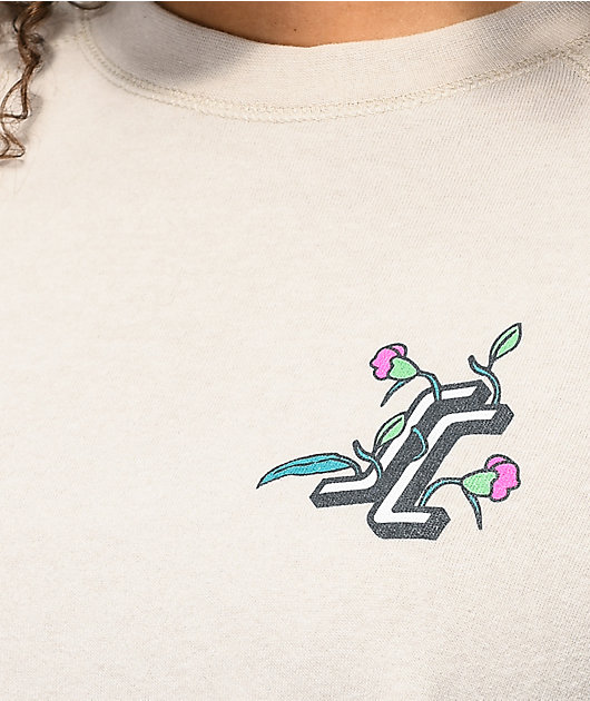 tan crew neck sweatshirt