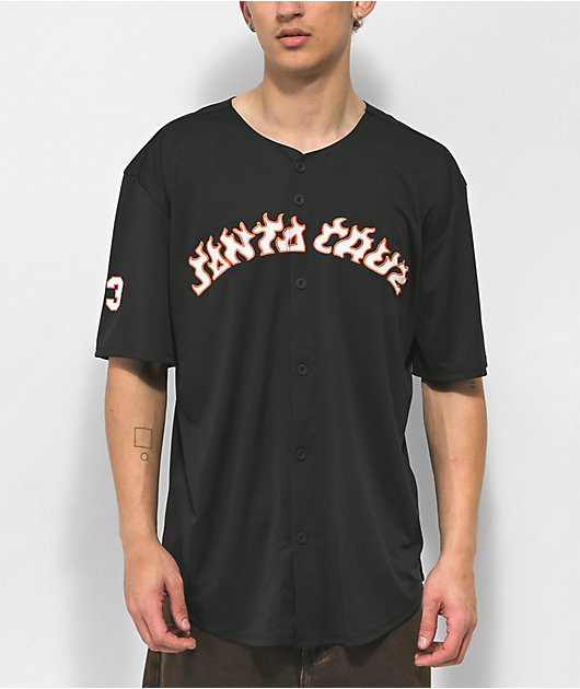 Spitfire Old English Black Baseball Jersey