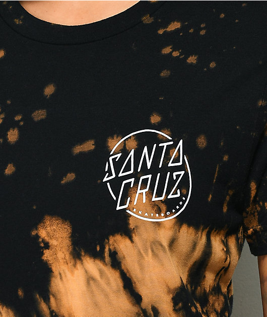 Santa Cruz Gateway Hand Bleach Dye camiseta negra