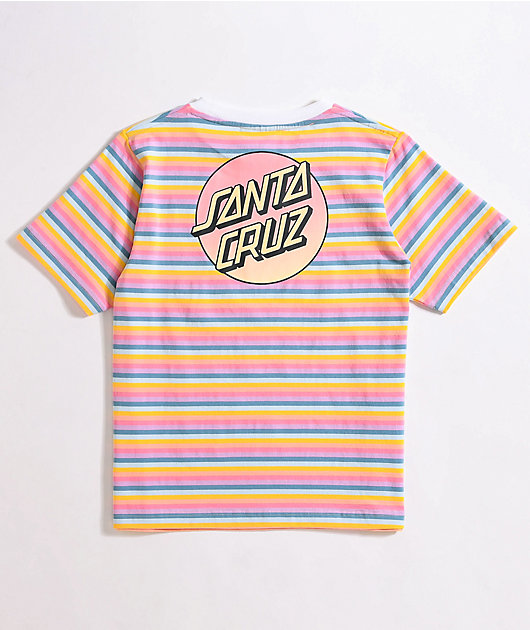 Santa Cruz Gradient Dot Rainbow Stripe T-Shirt