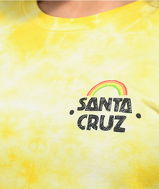 Santa Cruz Hand Mural Cloud Yellow Tie Dye Long Sleeve T-Shirt