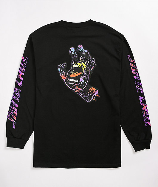Santa Cruz Hand Splatter Black Long Sleeve T-Shirt | Zumiez