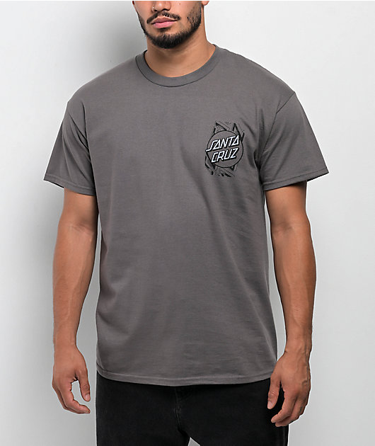 Santa Cruz Interect Charcoal T-Shirt | Zumiez