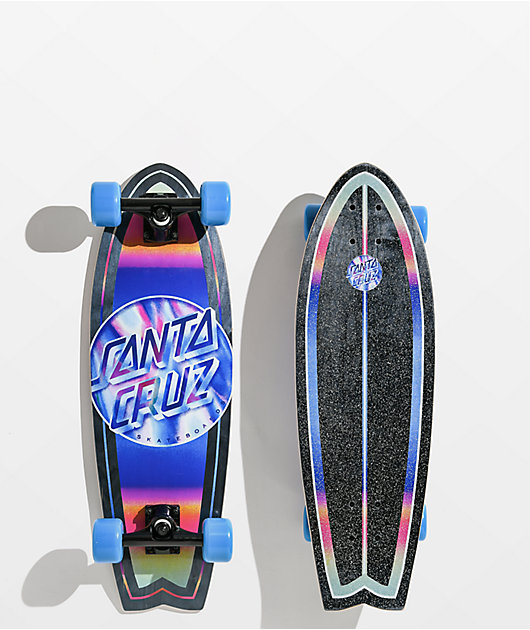 Shark Blue Santa Cruz Iridescent Dot 27.7" Cruiser Skateboard 