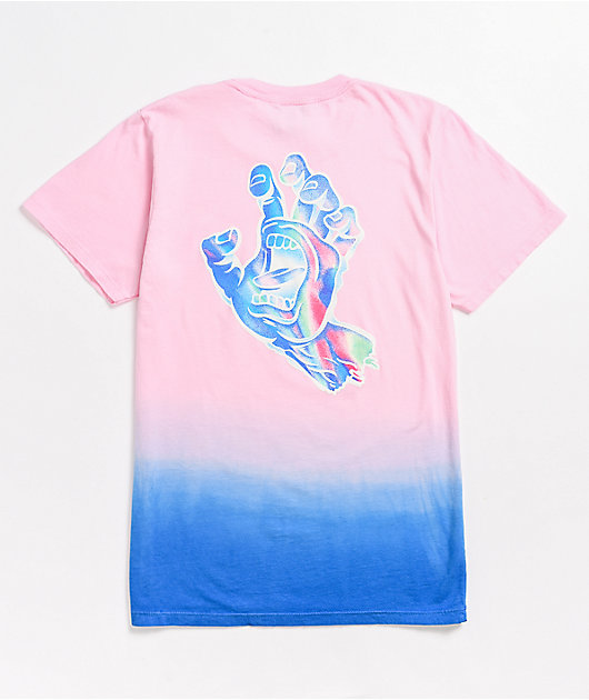 Santa Cruz Iridescent Hand Pink & Blue Dip Dye T-Shirt