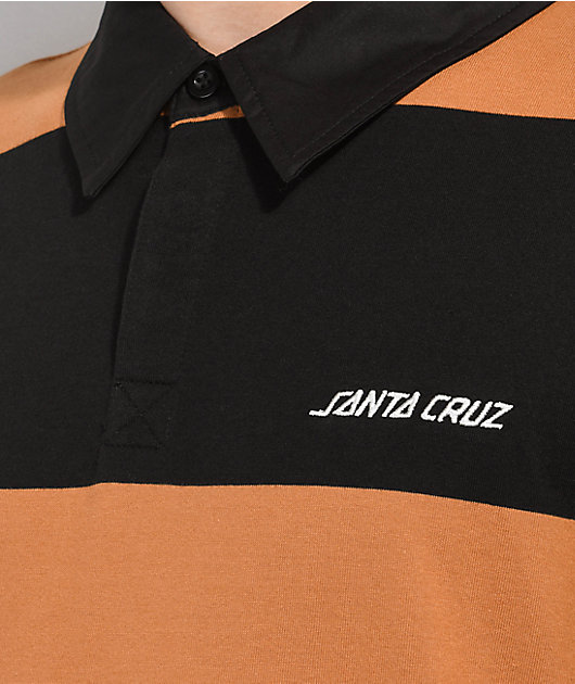 Santa Cruz Irwin Camisa de Rugby de Manga Larga en negro y color arena