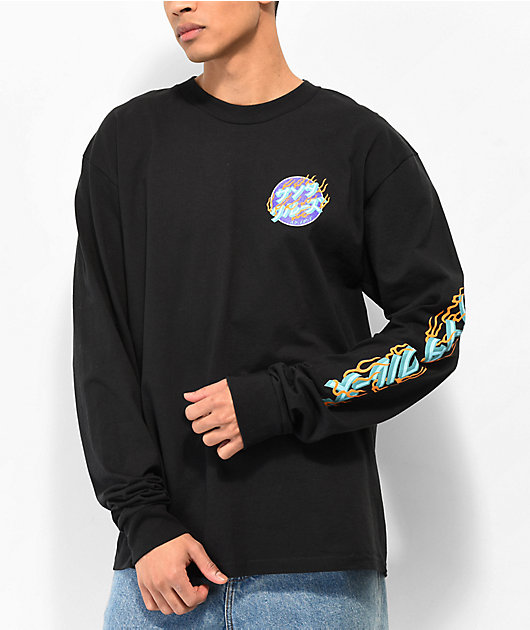 Santa Cruz Japan Inferno Dot Black Long Sleeve T-Shirt | Zumiez