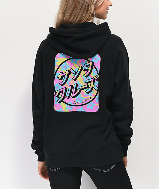 Santa Cruz Japanese Blossom sudadera con capucha negra