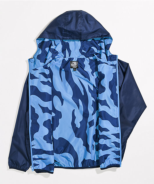 Santa Cruz Kids' Obscure Blue Reversible Windbreaker Jacket