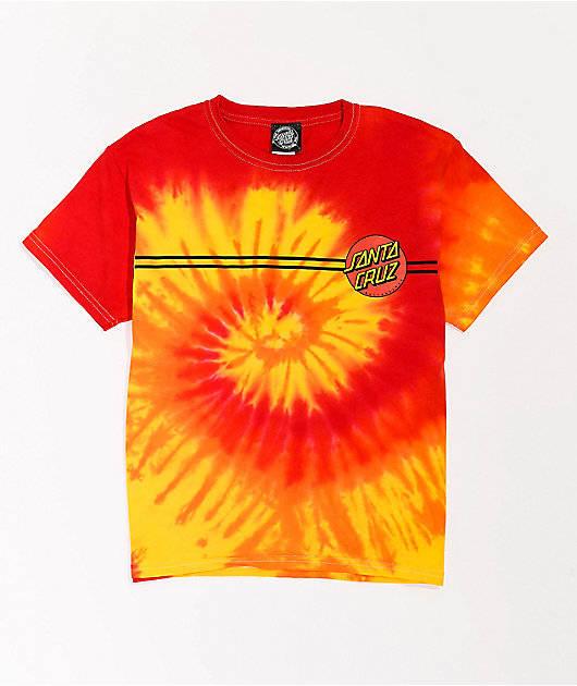 Santa Cruz Kids Classic Dot Blaze Tie Dye T Shirt Zumiez