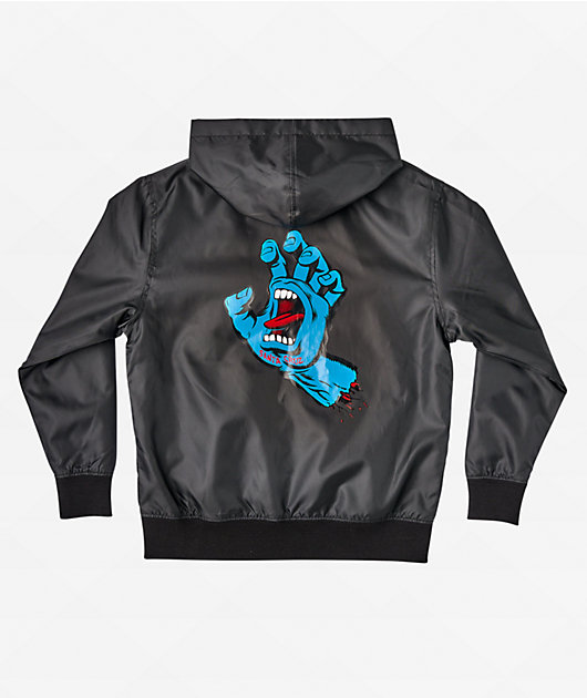 Santa Cruz Kids Screaming Hand Black Windbreaker Jacket Zumiez