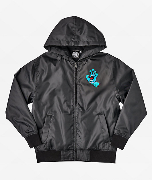 Santa Cruz Kids Screaming Hand Black Windbreaker Jacket Zumiez