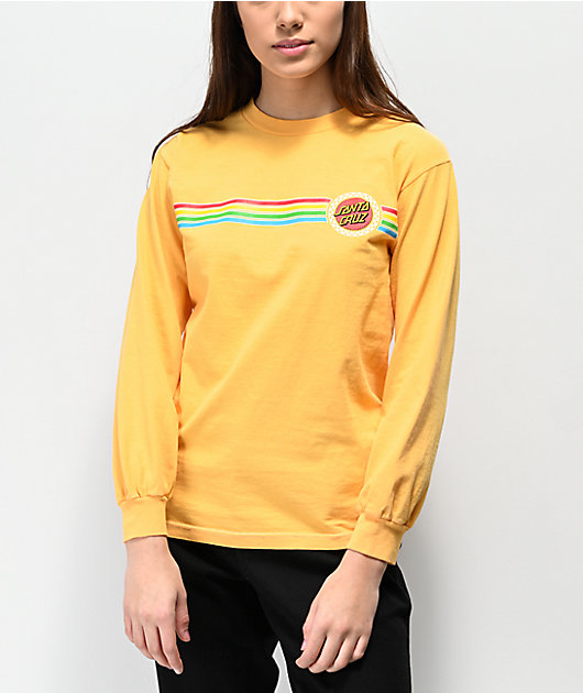 Santa Cruz Locked Stripe Yellow Long Sleeve T-Shirt