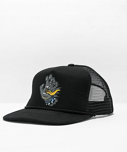 Santa Cruz Meek OG Slasher Hand Black Trucker Hat