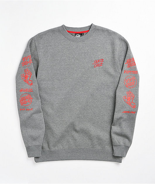 Santa Cruz Mixed Up Grey Crewneck Sweatshirt