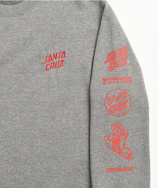 Santa Cruz Mixed Up sudadera gris de cuello redondo