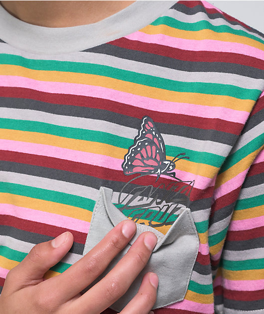 Santa Cruz Monarch Mushroom Dot Multi Stripe T-Shirt