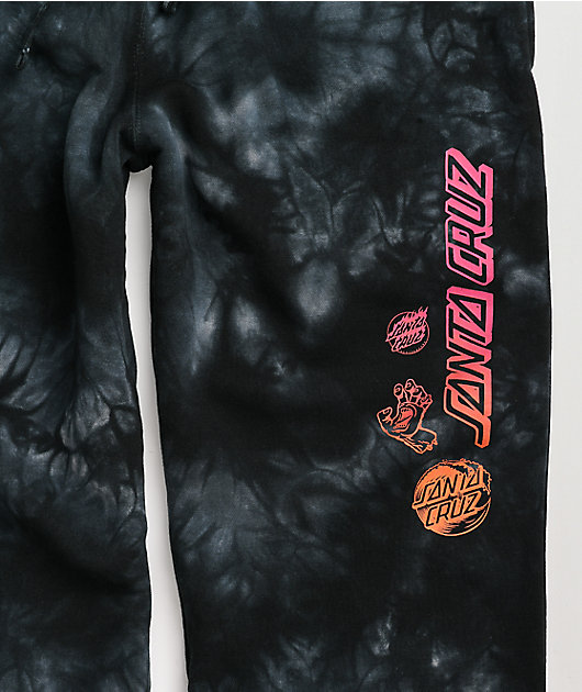 Santa Cruz Monotone Group Black Tie Dye Sweatpants