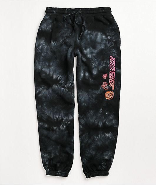 Santa Cruz Monotone Group Black Tie Dye Sweatpants