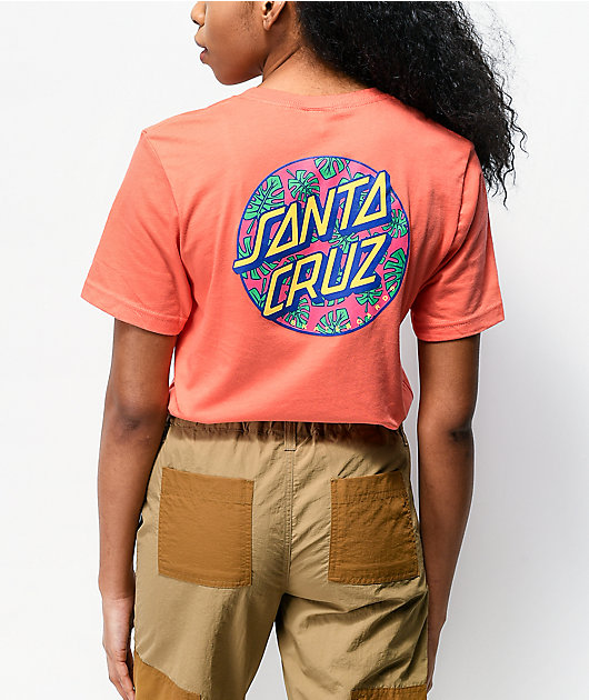 Santa Cruz Monstera Dot Coral T-Shirt