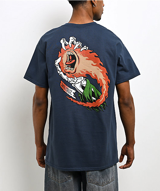 Santa Cruz O'brien Screaming Reaper Blue T-Shirt