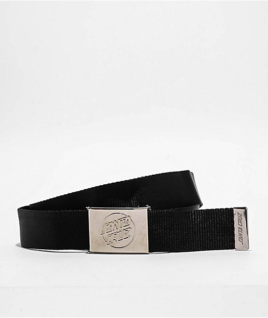 Santa Cruz Opus Dot Black & Silver Web Belt | Zumiez