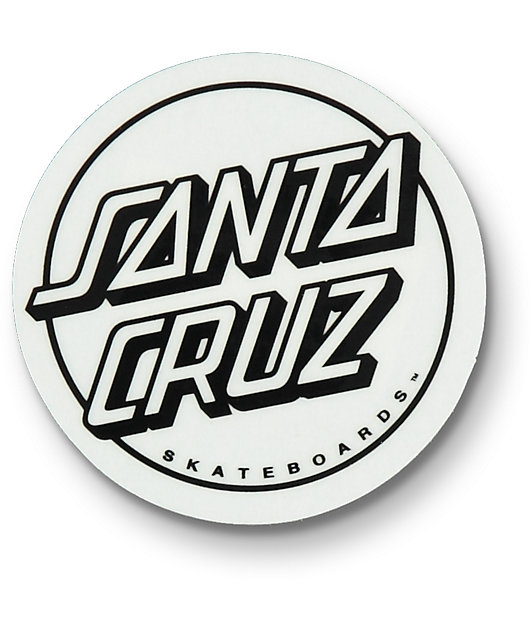 Santa Cruz Opus Dot Clear Black White Sticker Zumiez