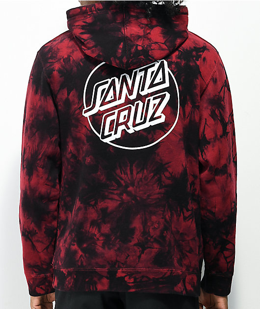 Black Hoodie Red Tie Dye Sweatshirt Black Tie Dye Hoodie - Main Image