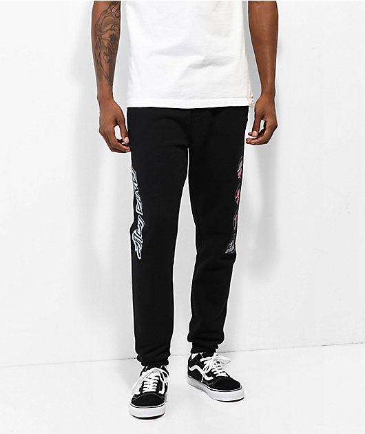 Santa Cruz Outline Stripe Black Sweatpants | Zumiez