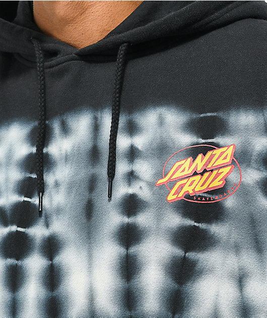 Santa Cruz Oval Dot Black Bone Tie Dye Hoodie Zumiez