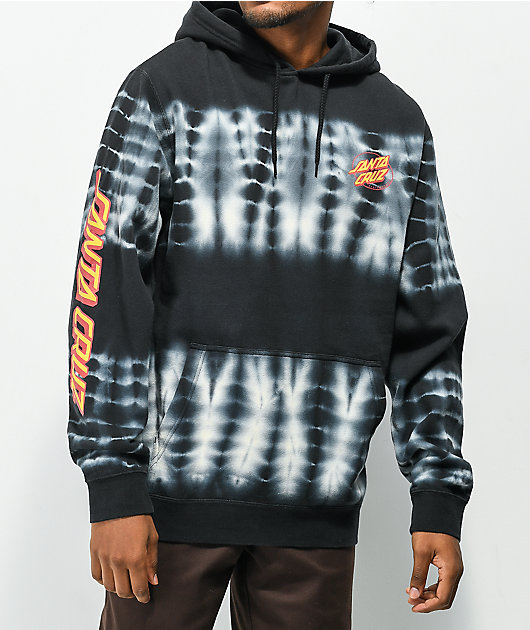 Santa Cruz Oval Dot Black Bone Tie Dye Hoodie Zumiez