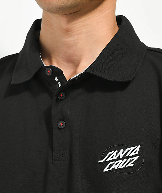 Santa Cruz Oval Dot Black Polo Shirt