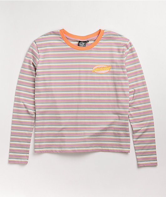 Santa Cruz Oval Flame Dot  Orange & Multi Long Sleeve T-Shirt