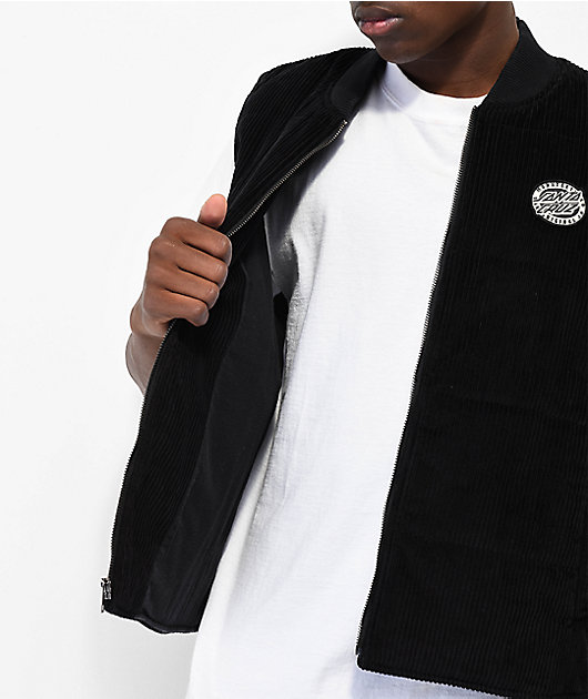 Santa Cruz Oval Speed Black Corduroy Vest | Zumiez