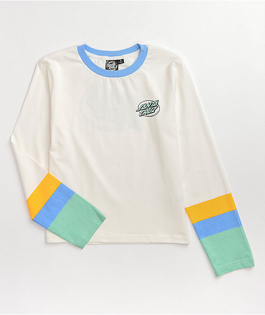 Santa Cruz Partial Oval Dot White & Multi Long Sleeve T-Shirt