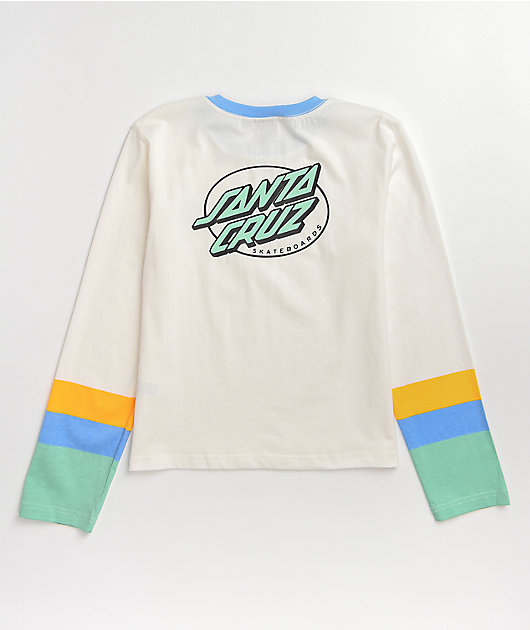 Santa Cruz Partial Oval Dot White & Multi Long Sleeve T-Shirt