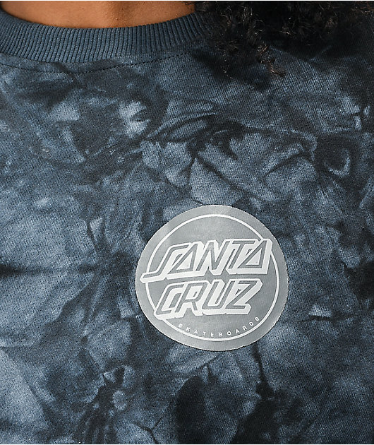 Santa Cruz Reverse Dot Grey Tie Dye Crewneck Sweatshirt