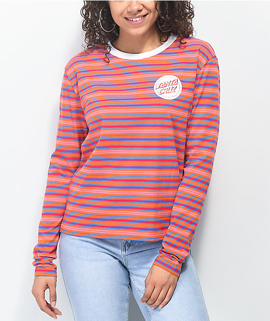 orange and blue long sleeve shirt