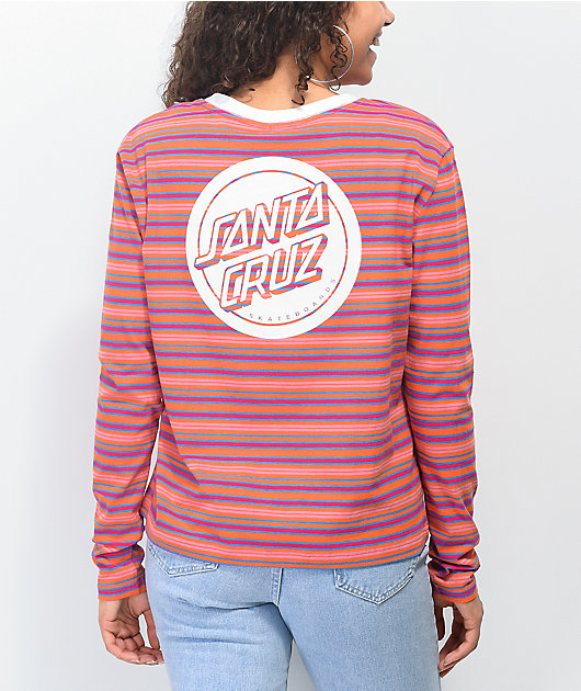 Santa Cruz Reverse Dot Orange, Blue & Pink Long Sleeve T-Shirt