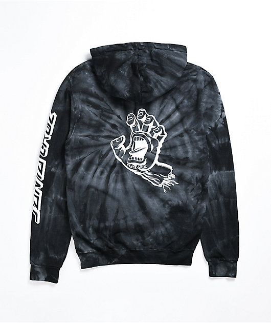 Santa cruz black store tie dye hoodie