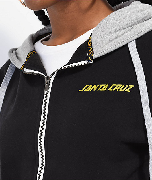 Santa Cruz Ringed Black Zip Hoodie