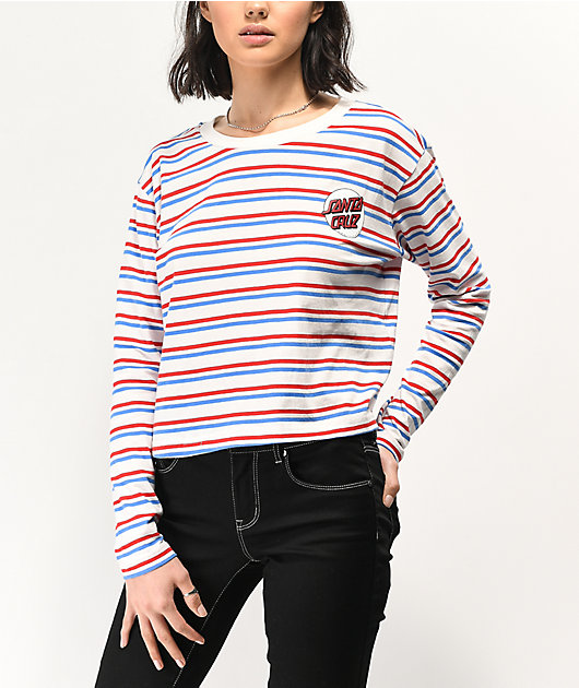 red white striped long sleeve shirt