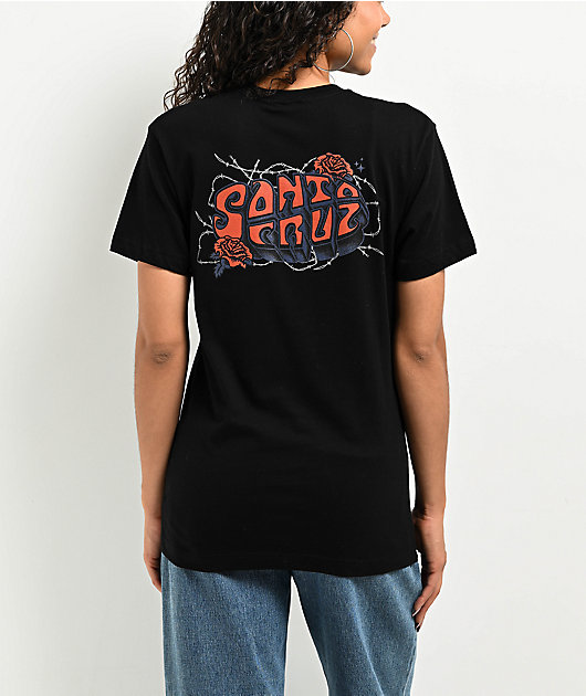 Santa Cruz Rose Wired Black T-Shirt
