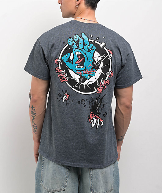 Santa Cruz Roskopp Screaming Target Grey T-Shirt | Zumiez