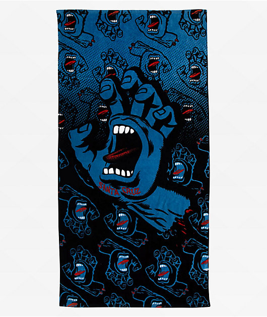 Santa Cruz Screaming Hand Black Beach Towel | Zumiez